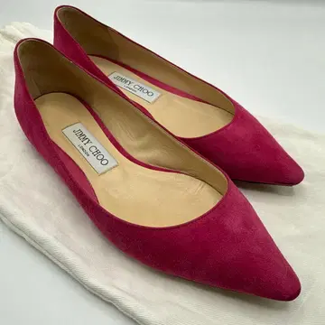 JIMMY CHOO 지미추 플랫슈즈 스웨이드 핑크 36