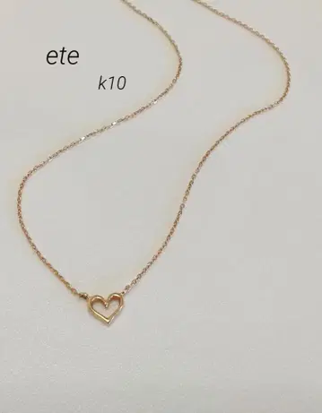 ete 하트 모티브 목걸이 핑크 골드 컬러