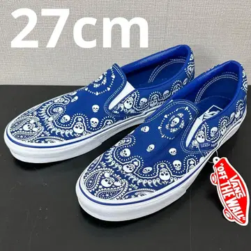 반스 27cm 클래식 슬립온 반다나 스컬 블루 VANS