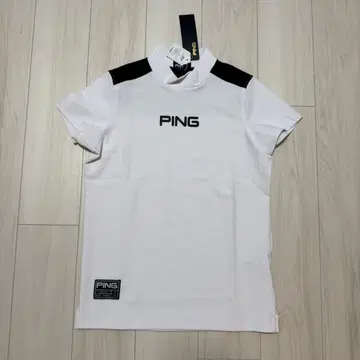 [ 새상품 ] PING 반팔 모크넥 티셔츠 화이트 냉감 흡한속건