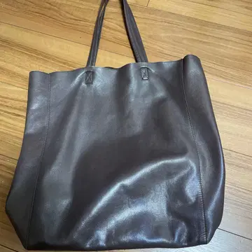 마가렛호웰 가죽 토트백 다크 브라운