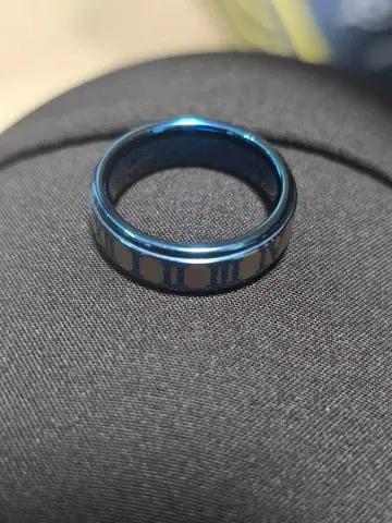 TUNGSTEN 로마 숫자 디자인 텅스텐 반지 블루