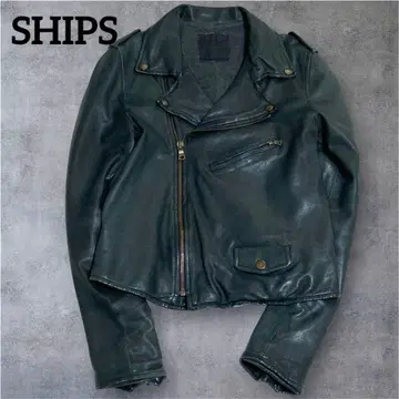 SHIPS 램 가죽 더블 라이더스 리얼 가죽 자켓 짧은 기장 y2k