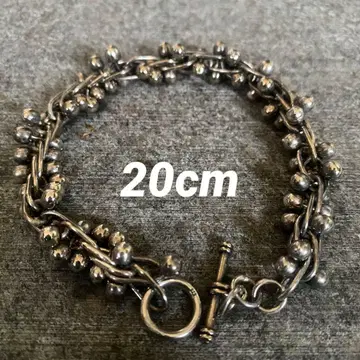 Vintage 멕시코 DNA 실버 펄 팔찌 20cm
