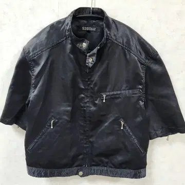 5351 POUR LES HOMMES 반팔 새틴 블루종 자켓 F