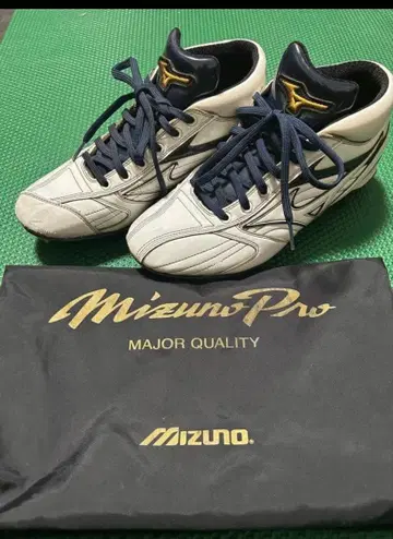 Mizuno Pro 야구 스파이크 화이트 네이비