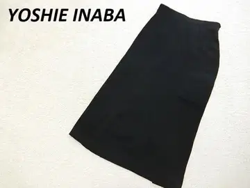 요시에 이나바 포멀 롱 스커트 블랙 9