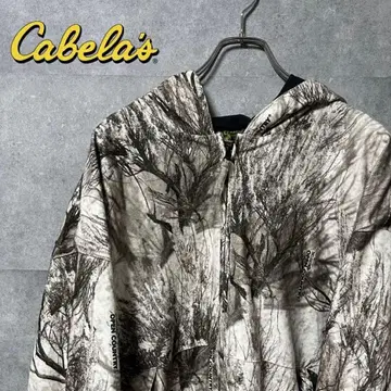 Cabela's 리얼트리 카모플라쥬 후드티 풀 지퍼 카모 무늬 구제 의류