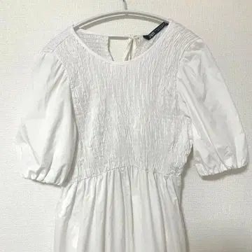 ZARA 자라 롱 원피스 반팔 화이트