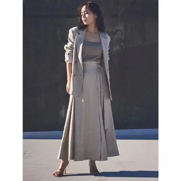 새상품 anuans 린넨 랩스커트 그레이