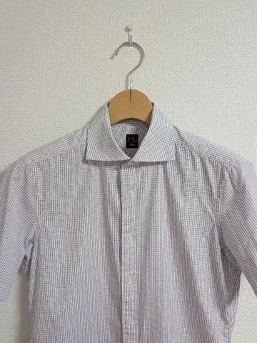 BEAMS F 빔즈 F 셔츠 반팔 퍼플 그래프 체크 일본제 S