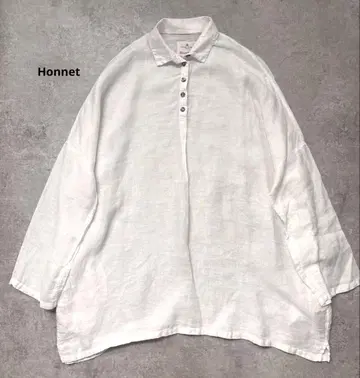 [ 새상품급 ] Honnete 오넷 린넨 셔츠 화이트 풀오버
