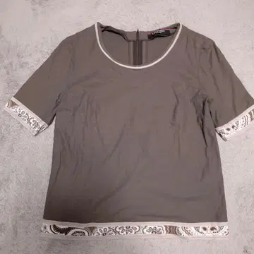 LEONARD FASHION 반팔 티셔츠 브라운 트리밍