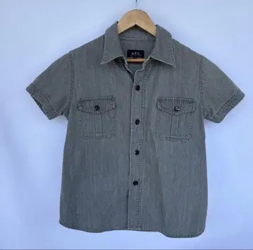 A.P.C. 반팔 데님 셔츠 샴브레이 셔츠 코튼 100% 36 S