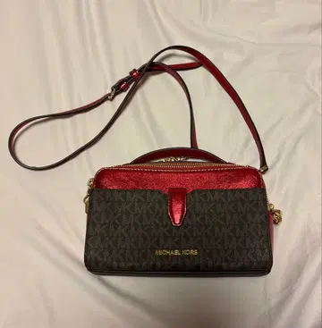 MICHAEL KORS 카메라 백 메탈릭 레드