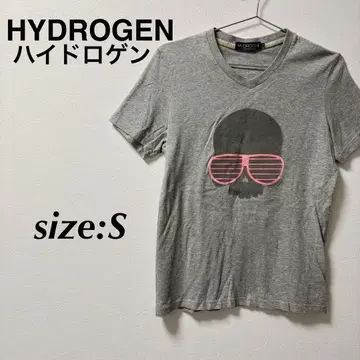 HYDROGEN 하이드로겐 스컬 V넥 반팔 T셔츠 그레이