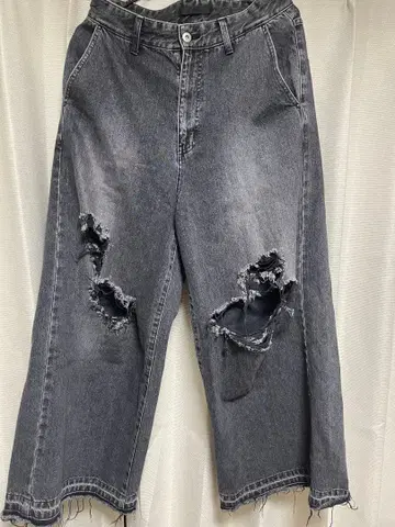 (JUHA/유하) 24ssDAMAGE BAGGY DENIM PANTS