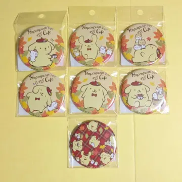 폼폼푸딩 캔뱃지 7개 세트 폼폼푸딩 카페 한정판