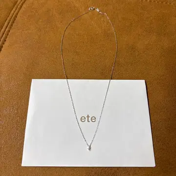 ete 목걸이 K10WG 레이어 다이아몬드 화이트 골드