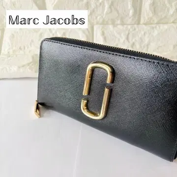 MARC JACOBS 장지갑 블랙 그레이 바이컬러