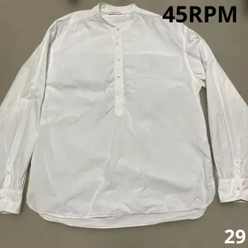 45RPM 화이트 셔츠 스탠드 카라 셔츠 블라우스