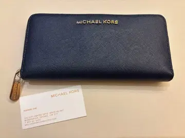 MICHAEL KORS 네이비 사피아노 가죽 장지갑