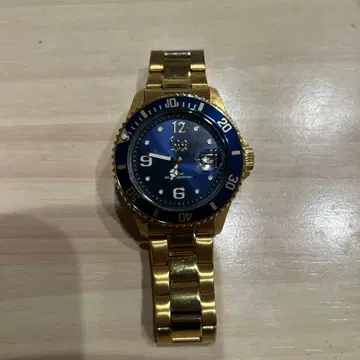 ICE WATCH 골드 블루 쿼츠 손목시계