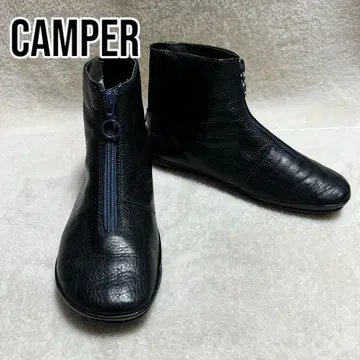 [ camper ] 새상품급 앵클부츠 23.5cm 프론트 지퍼 가죽