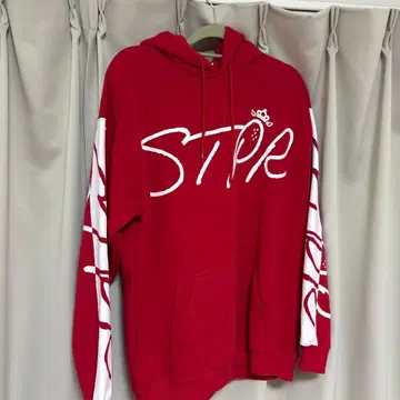 STPR 로고 풀오버 후드티 레드