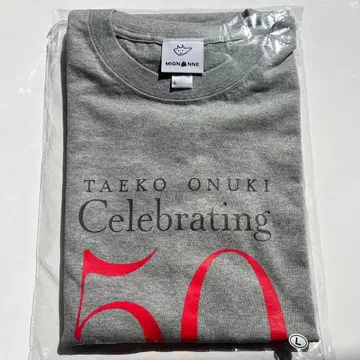 [ 미개봉 ] 오오누키 타에코 50주년 기념 T셔츠 (그레이) L 사이즈
