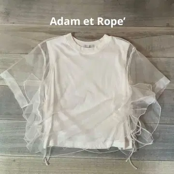 새상품 ADAM ET ROPE 시스루 소매 크롭 T셔츠