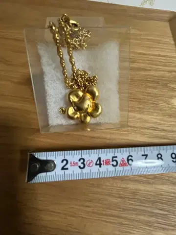 미사용 새상품 츠모리치사토 플라워 고양이 목걸이 골드 컬러