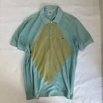 프랑스제 LACOSTE 아가일 피케 셔츠