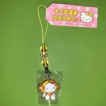 헬로키티 원숭이 스트랩 십이지 변신 헬로키티 끈고리 초레어