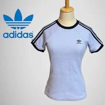 완판템 adidas originals 티셔츠 링거 와플 스카이블루