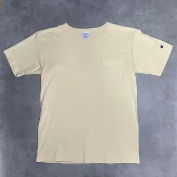Champion T1011 USA제 포켓 티셔츠 크림 M
