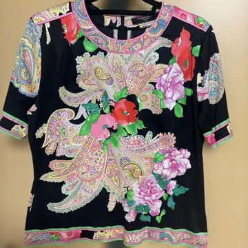새상품급 LEONARD FASHION 페이즐리 무늬 반팔 티셔츠