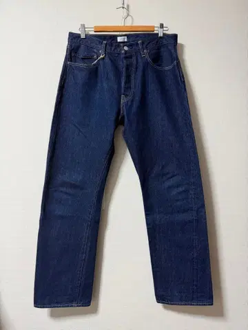 STRAIGHT 5 POCKET PANTS Navy One Wash 32