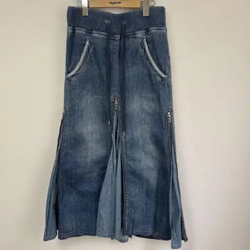 goa 데님 지퍼 롱 스커트 지퍼 슬릿 사이즈 1