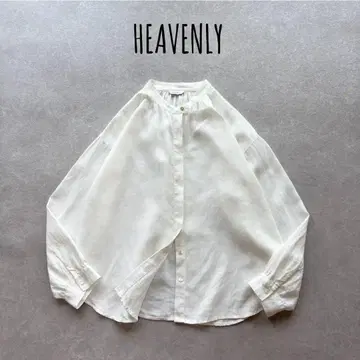 [새상품급] 헤븐리 셔츠 블라우스 밴드 카라 노카라 린넨