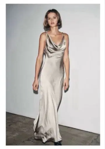 ZARA ZW COLLECTION 새틴 롱 원피스 M 미사용 새상품
