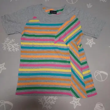 TSUMORI CHISATO 멀티 보더 반팔 T셔츠