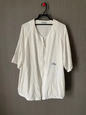 CAHLUMN 린넨 베이스볼 셔츠 화이트 XL