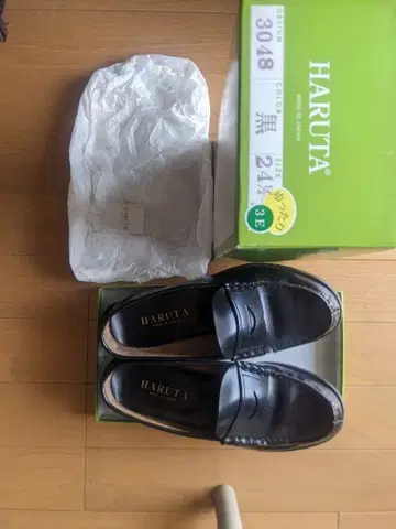 천연 가죽 HARUTA 로퍼 3048 블랙 24.5cm 3E