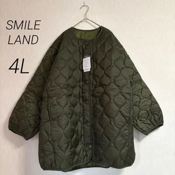 새상품 SMILE LAND 퀼팅 노카라 자켓 4L 빅 사이즈