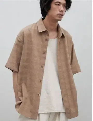 새상품 LIDNM ITALY GAUZE CHECK H/S