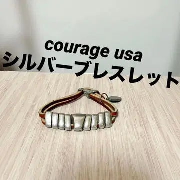 courage usa 칼리지 유에스에이 실버 팔찌 가죽