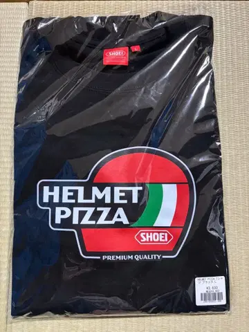 SHOEI HELMET PIZZA 티셔츠 블랙 L 스티커, 백 포함