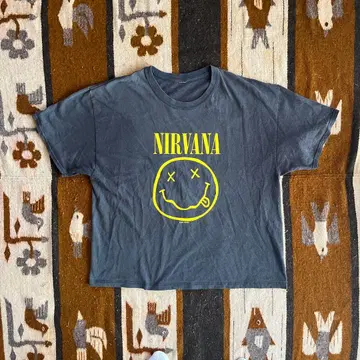 90s 당시 nirvana smiley face 빈티지 밴드 티셔츠