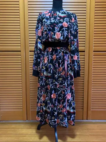 ZARA 꽃무늬 자수 롱 원피스 파티 드레스